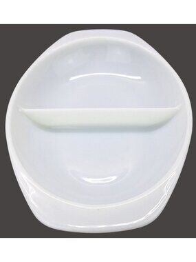 Vintage Pyrex 1083 Divided Oval Casserole Dish 1 1/2 Qt White Milk Glass USA 13"